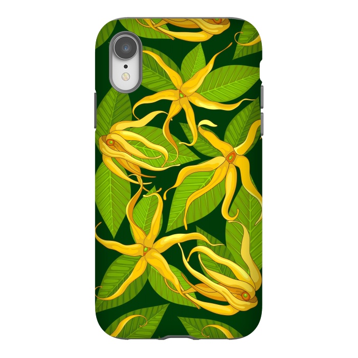 iPhone Xr StrongFit Ylang Ylang Exotic Scented Flowers and Leaves by BluedarkArt
