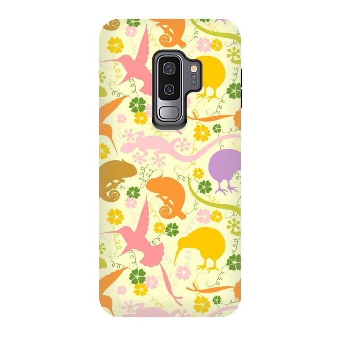 Galaxy S9 plus StrongFit Animals Exotic Pastel Colors Shapes Pattern by BluedarkArt