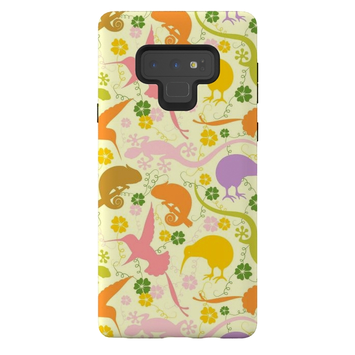 Galaxy Note 9 StrongFit Animals Exotic Pastel Colors Shapes Pattern by BluedarkArt