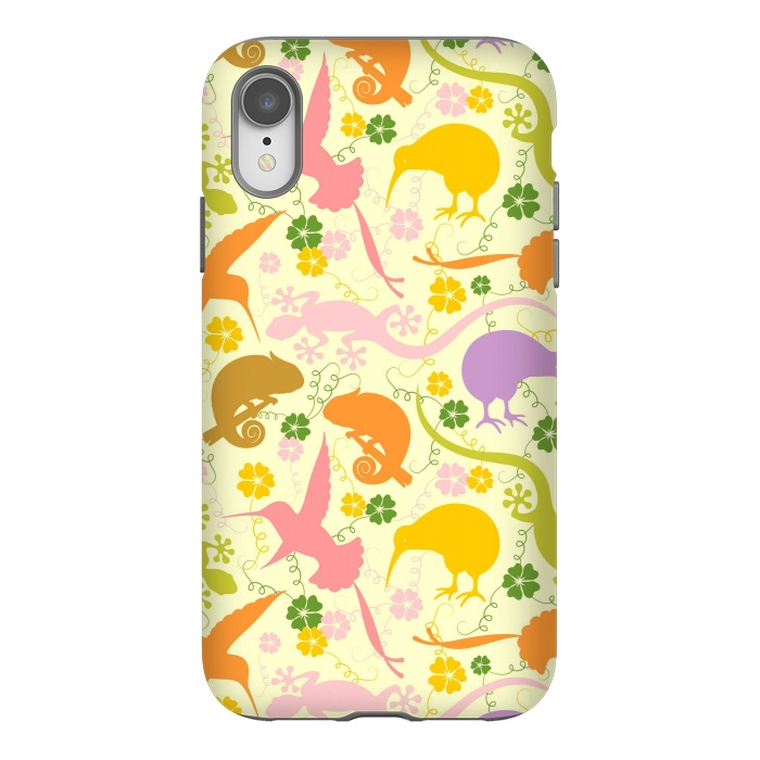 iPhone Xr StrongFit Animals Exotic Pastel Colors Shapes Pattern by BluedarkArt