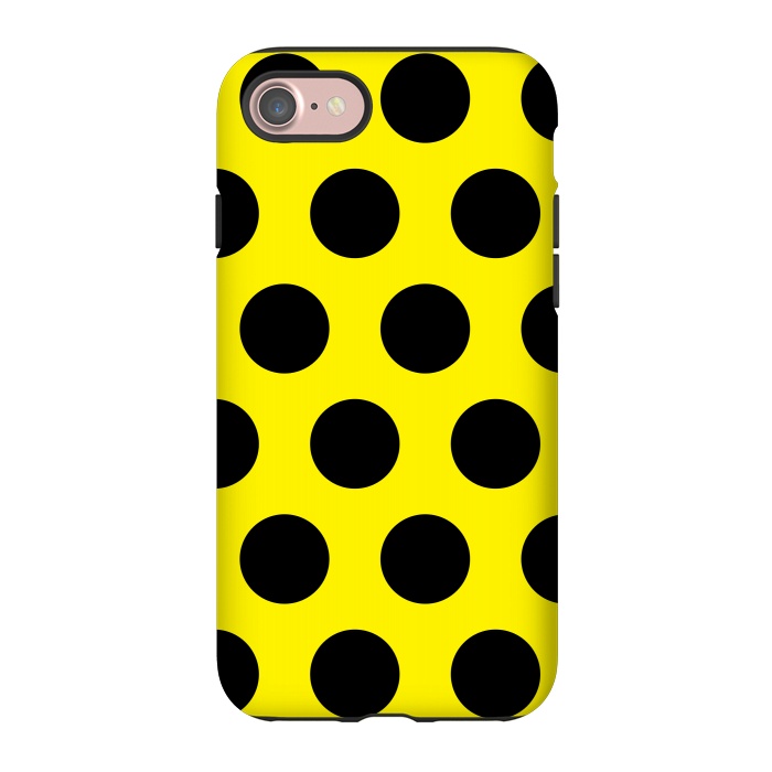 iPhone 7 StrongFit Black Circles on Yellow Background by Bledi