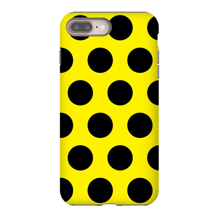 iPhone 7 plus StrongFit Black Circles on Yellow Background by Bledi