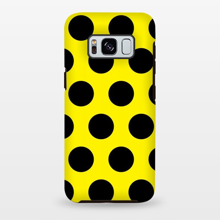 Galaxy S8 plus StrongFit Black Circles on Yellow Background by Bledi