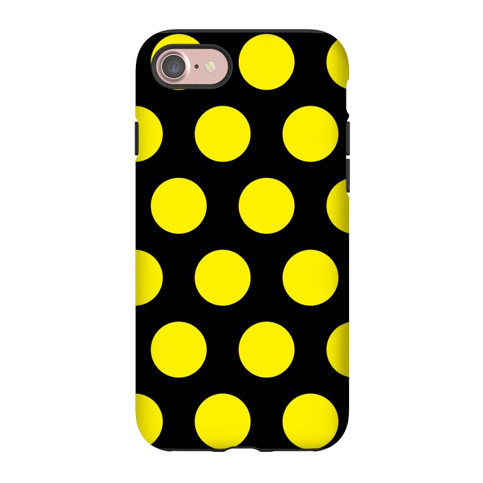 iPhone 7 StrongFit Yellow Circles on Black Background by Bledi