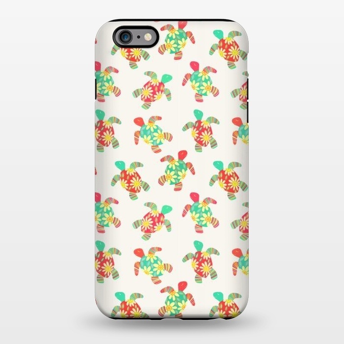 iPhone 6/6s plus StrongFit Cute Flower Child Hippy Turtles on Cream  by Micklyn Le Feuvre