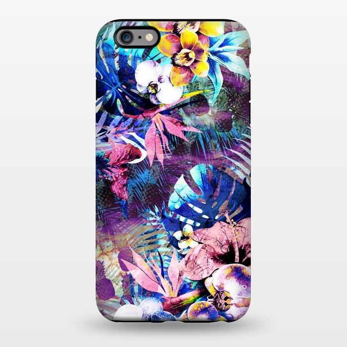 iPhone 6/6s plus StrongFit Colorful psychedelic tropical flowers and leaves by Oana 