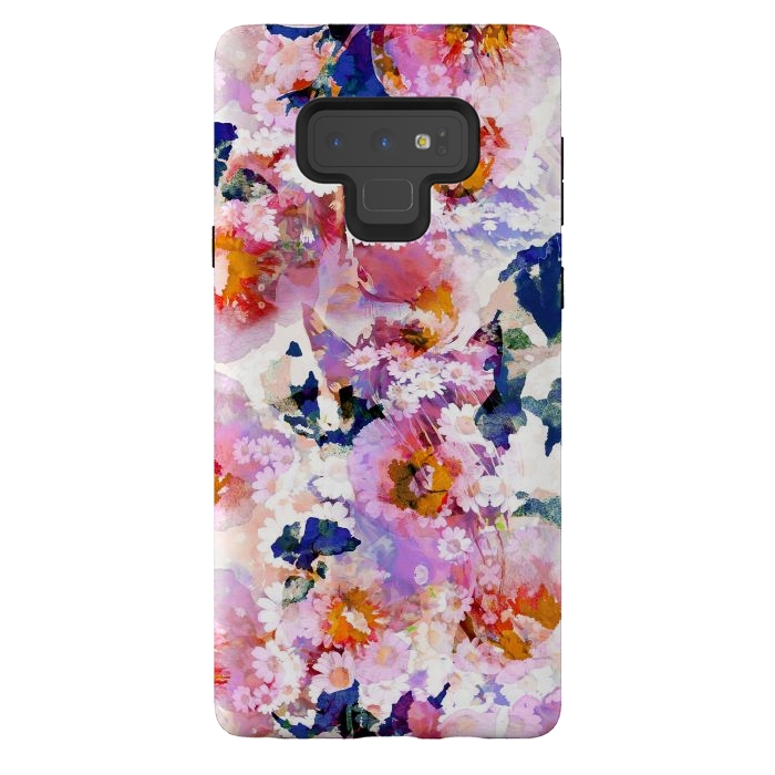 Galaxy Note 9 StrongFit Watercolor painted flower meadow by Oana 