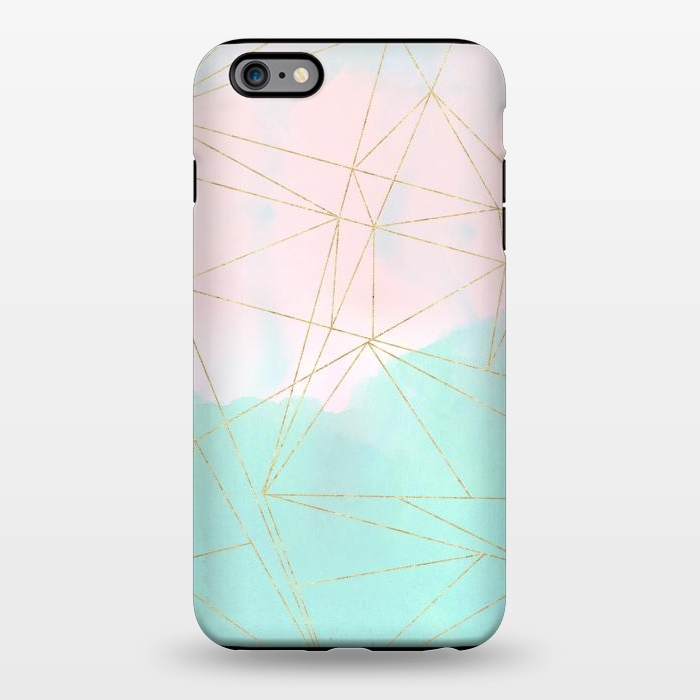 iPhone 6/6s plus StrongFit Watercolor abstract and golden triangles design by InovArts