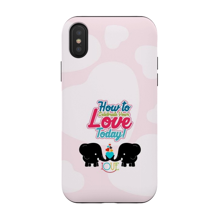 iPhone Xs / X StrongFit couple elephants by TMSarts