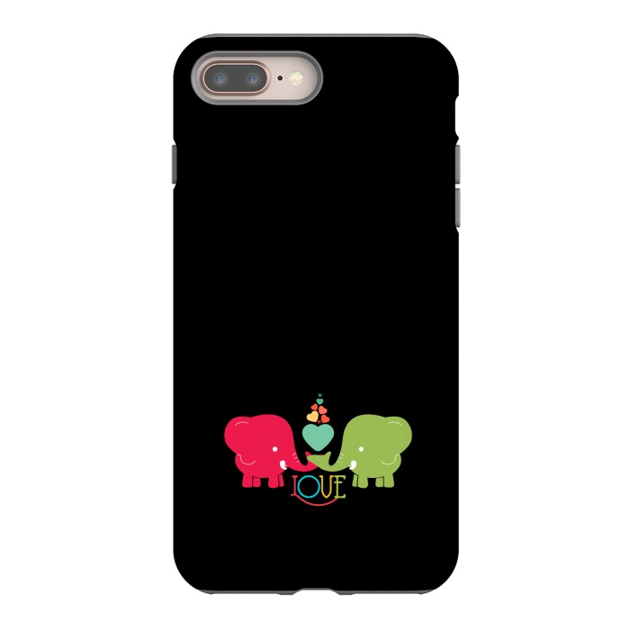 iPhone 7 plus StrongFit colorful elephants love by TMSarts