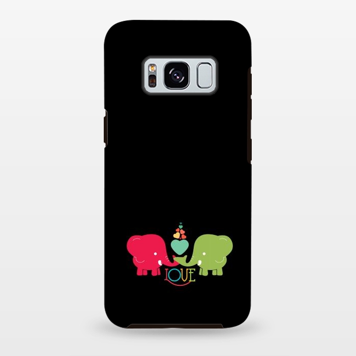 Galaxy S8 plus StrongFit colorful elephants love by TMSarts