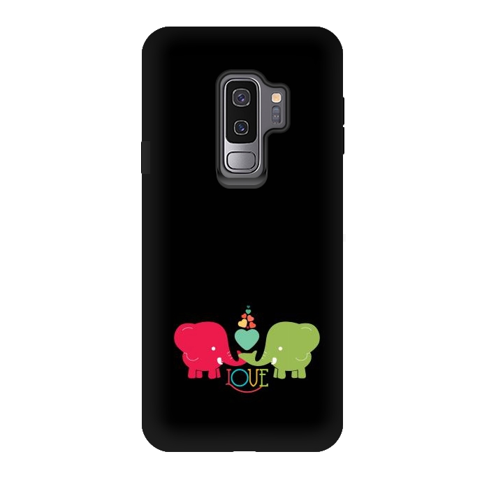 Galaxy S9 plus StrongFit colorful elephants love by TMSarts