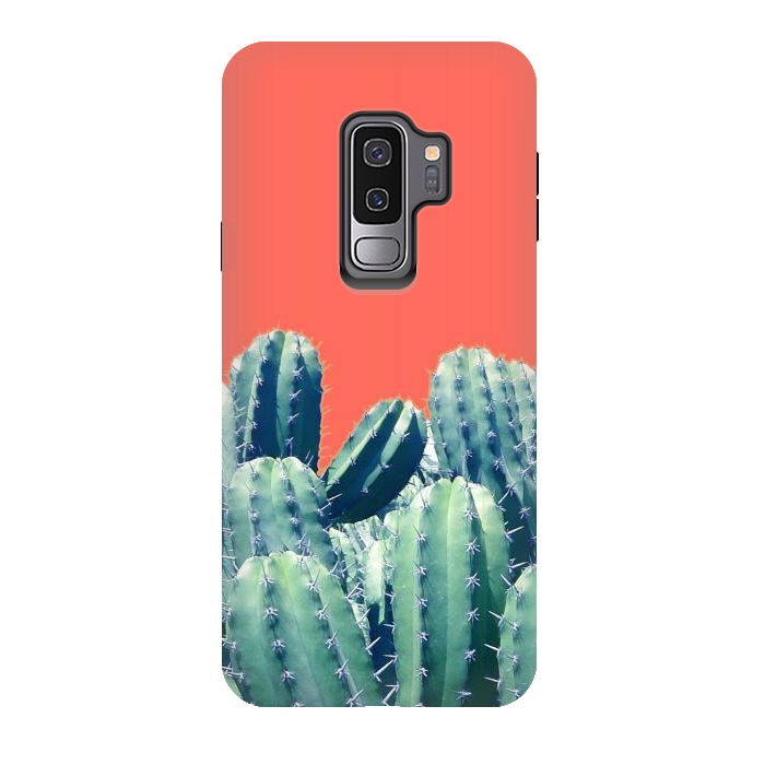 Galaxy S9 plus StrongFit Cactus on Coral by Uma Prabhakar Gokhale