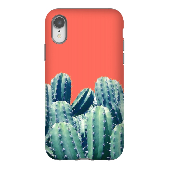 iPhone Xr StrongFit Cactus on Coral by Uma Prabhakar Gokhale