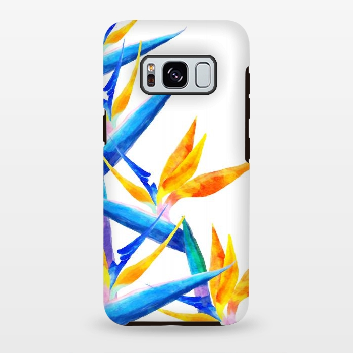 Galaxy S8 plus StrongFit Bird of Paradise Watercolor by Uma Prabhakar Gokhale