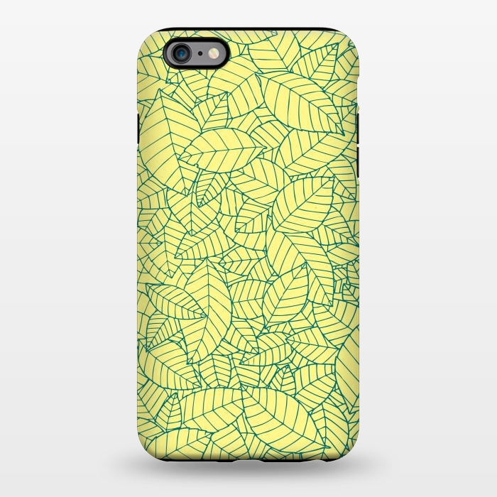 iPhone 6/6s plus StrongFit Blue Leaves Pattern by Mangulica