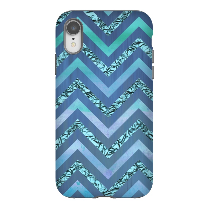 iPhone Xr StrongFit Blue Chevron Elegant by Andrea Haase