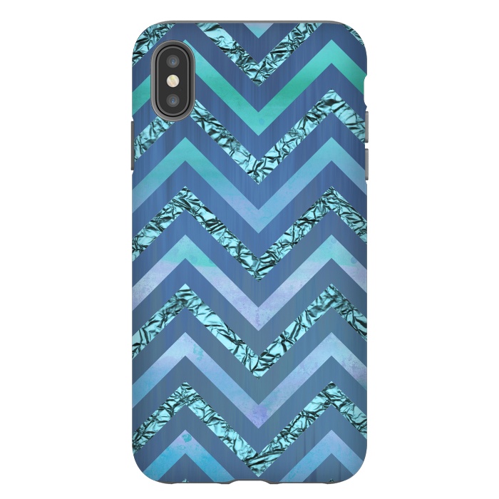 iPhone Xs Max StrongFit Blue Chevron Elegant by Andrea Haase