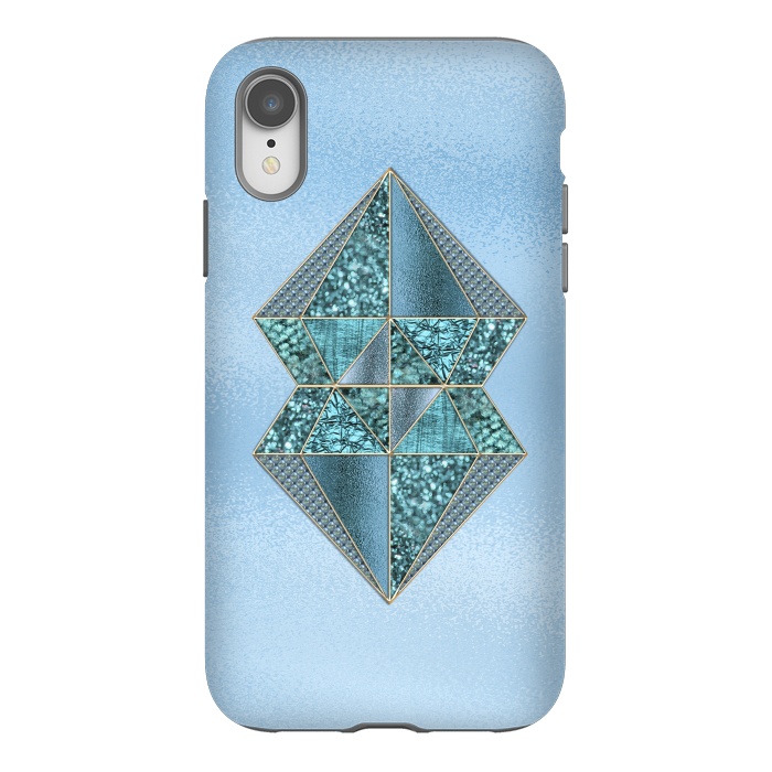 iPhone Xr StrongFit Blue Double Diamond 2 by Andrea Haase