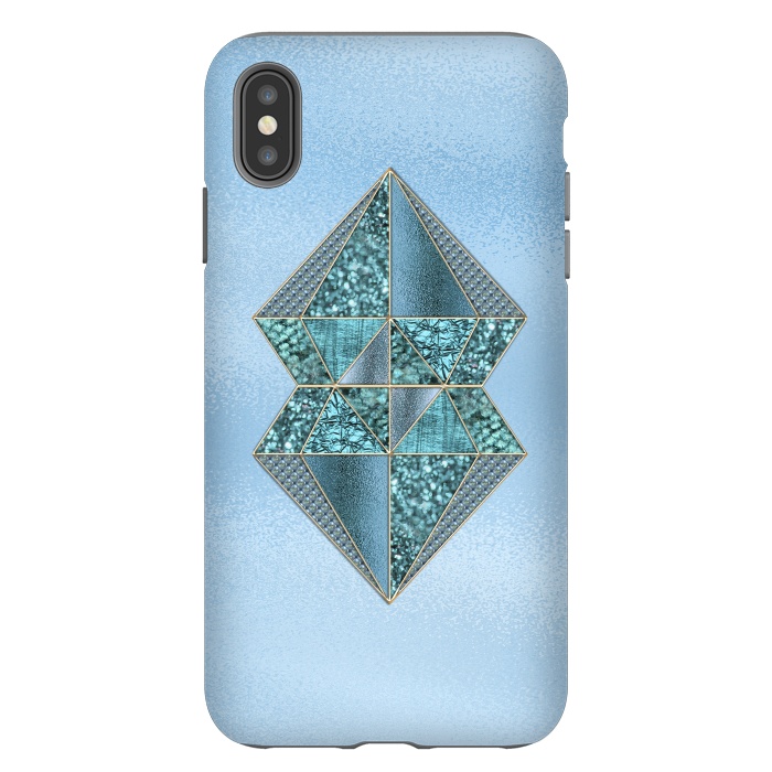 iPhone Xs Max StrongFit Blue Double Diamond 2 by Andrea Haase