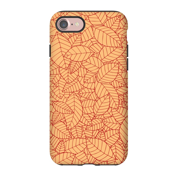 iPhone 7 StrongFit Red Leaves Pattern by Mangulica