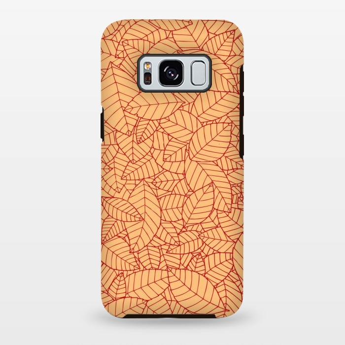 Galaxy S8 plus StrongFit Red Leaves Pattern by Mangulica