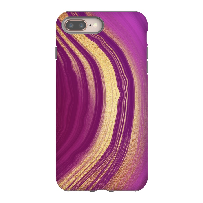 iPhone 7 plus StrongFit Magenta Pink Marble and gold gemstone  by  Utart