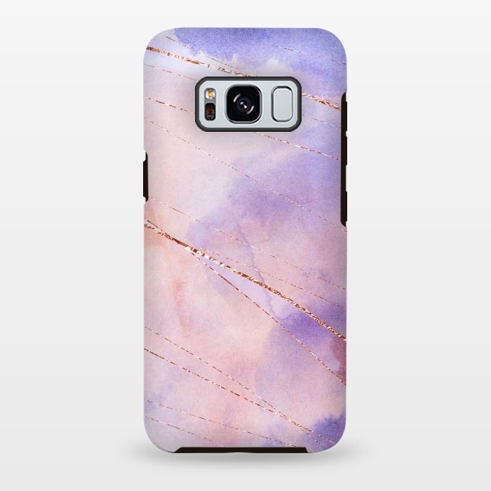 Galaxy S8 plus StrongFit Purple and Pink Watercolor Marble with rosegold veins by  Utart