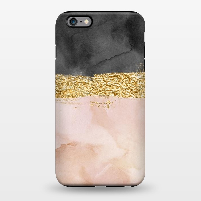 iPhone 6/6s plus StrongFit Black and Blush ink with gold glitter metal foil by  Utart