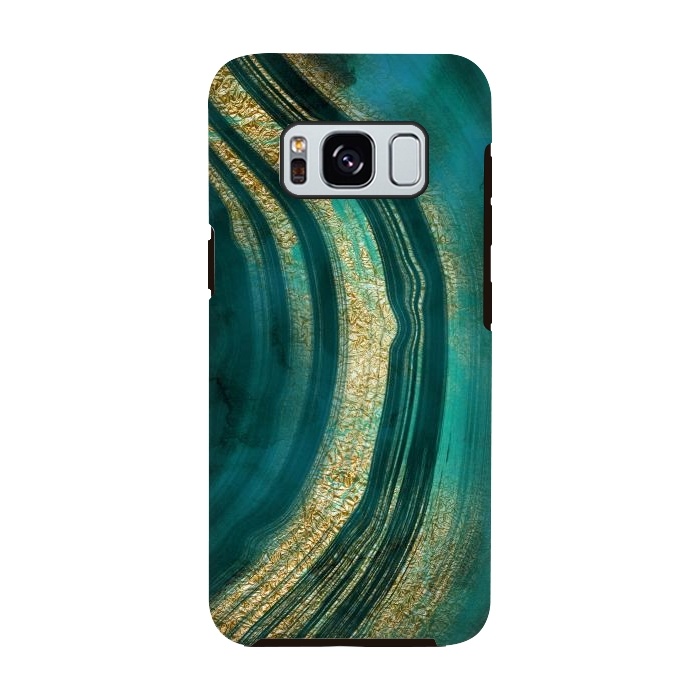 Galaxy S8 StrongFit Malachite green and gold marble  by  Utart