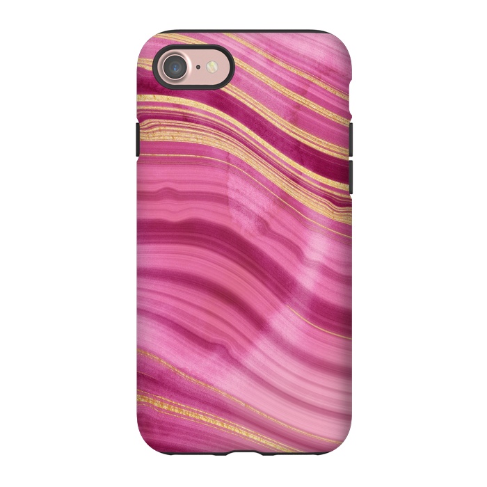 iPhone 7 StrongFit Pink and Gold Mermaid Glitter Marble Waves by  Utart