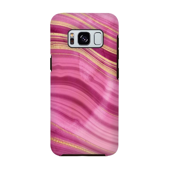 Galaxy S8 StrongFit Pink and Gold Mermaid Glitter Marble Waves by  Utart