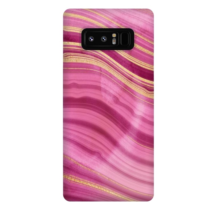 Galaxy Note 8 StrongFit Pink and Gold Mermaid Glitter Marble Waves by  Utart