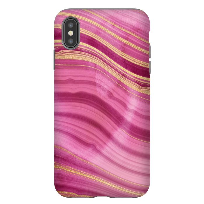 iPhone Xs Max StrongFit Pink and Gold Mermaid Glitter Marble Waves by  Utart