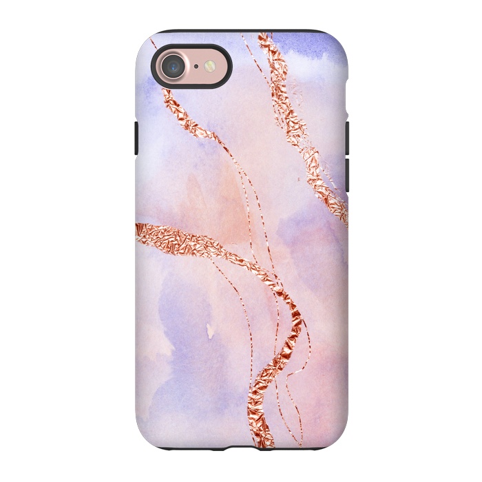 iPhone 7 StrongFit Pink and Blush Marble Ink with rosegold glitter veins by  Utart