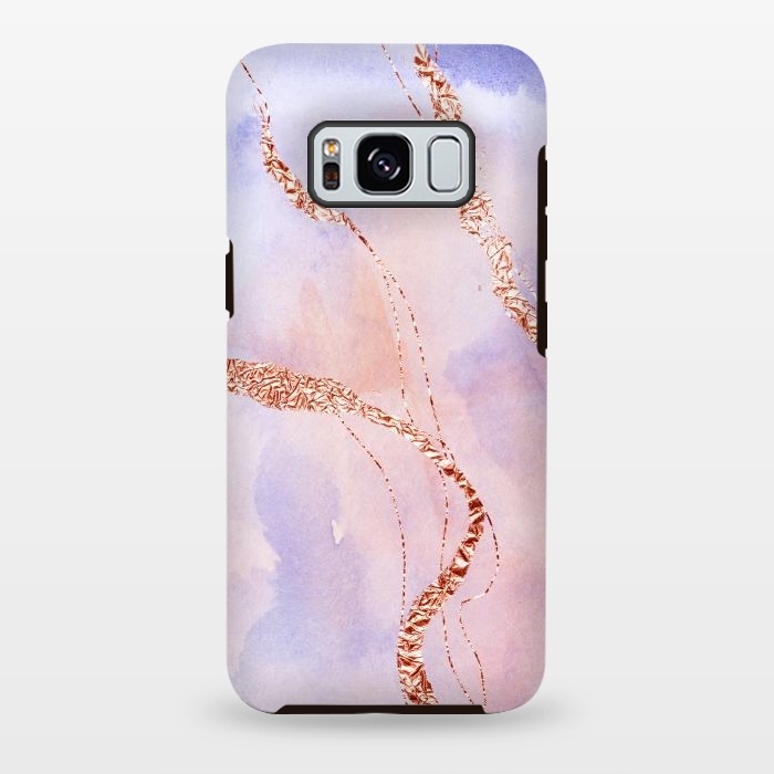 Galaxy S8 plus StrongFit Pink and Blush Marble Ink with rosegold glitter veins by  Utart