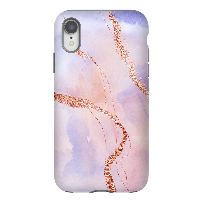 iPhone Xr StrongFit Pink and Blush Marble Ink with rosegold glitter veins by  Utart