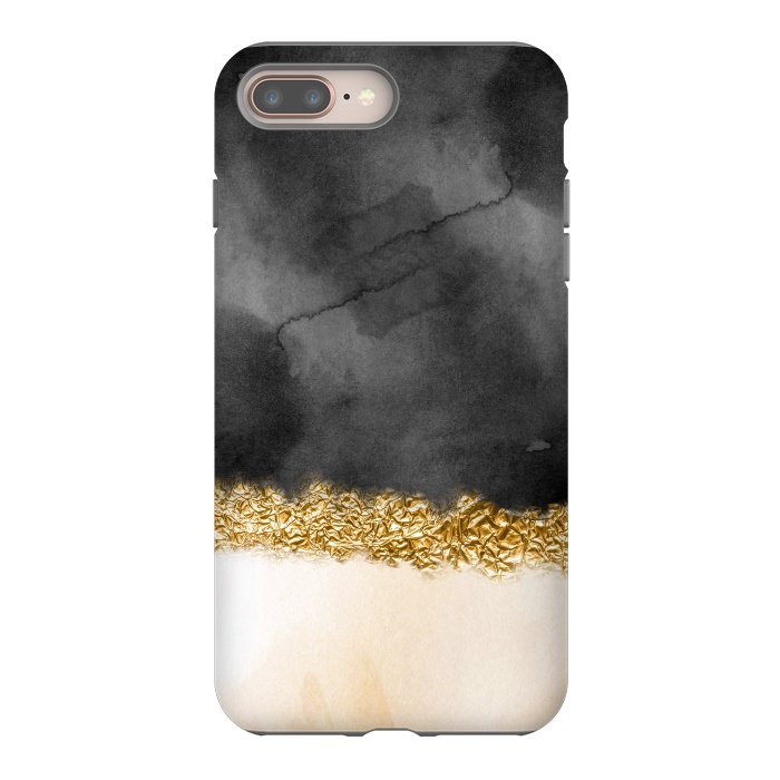 iPhone 7 plus StrongFit Black and Blush Ink with gold glitter stripe by  Utart