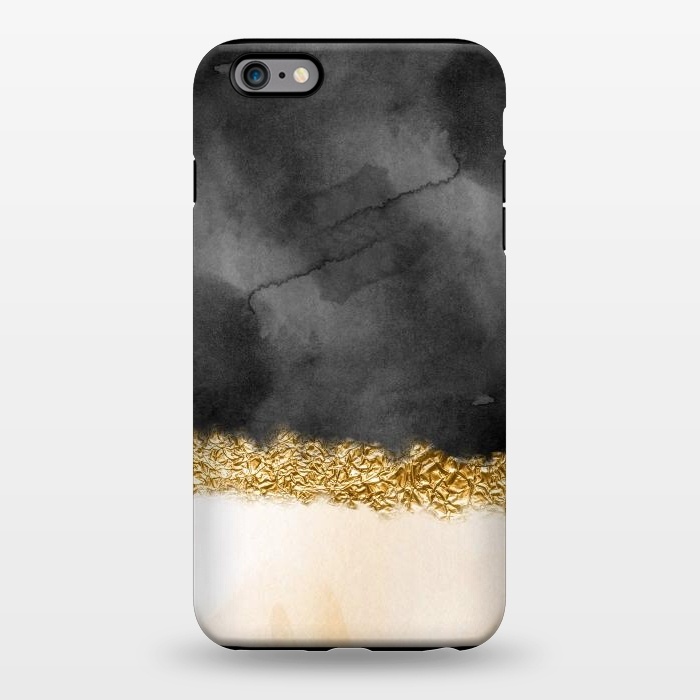 iPhone 6/6s plus StrongFit Black and Blush Ink with gold glitter stripe by  Utart