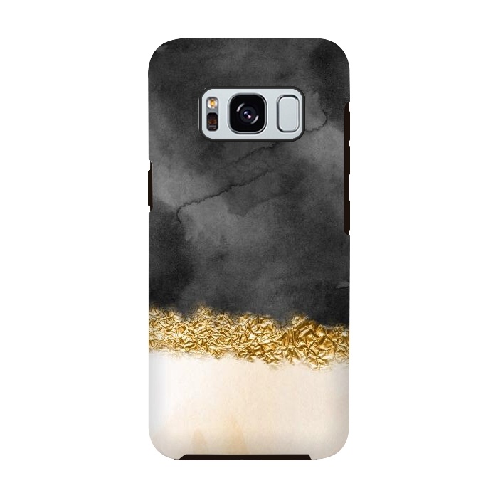 Galaxy S8 StrongFit Black and Blush Ink with gold glitter stripe by  Utart