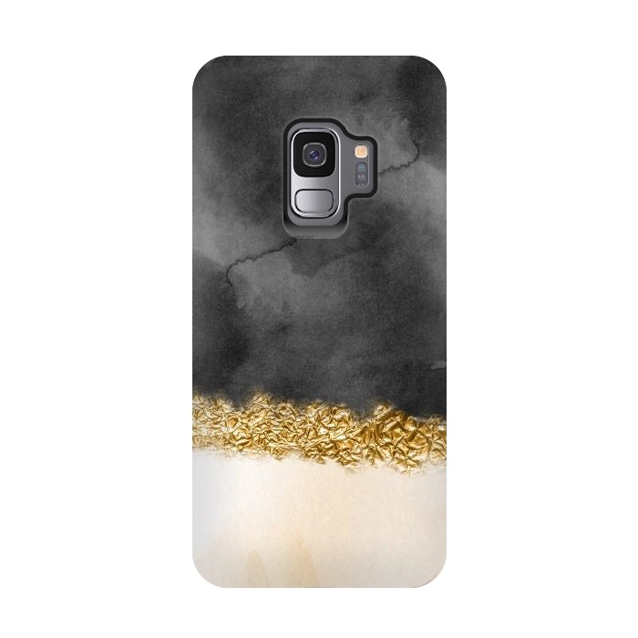 Galaxy S9 StrongFit Black and Blush Ink with gold glitter stripe by  Utart