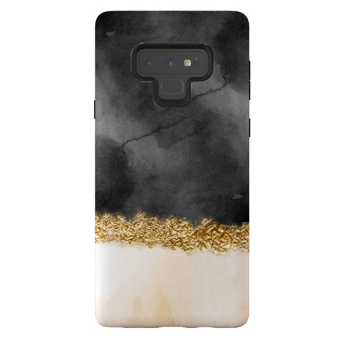 Galaxy Note 9 StrongFit Black and Blush Ink with gold glitter stripe by  Utart