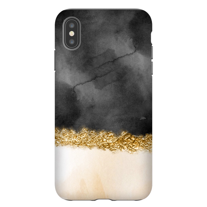 iPhone Xs Max StrongFit Black and Blush Ink with gold glitter stripe by  Utart