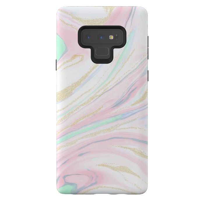 Galaxy Note 9 StrongFit Classy marbleized abstract design by InovArts
