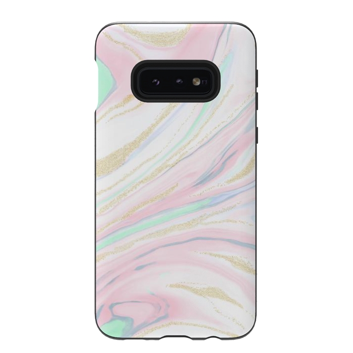 Galaxy S10e StrongFit Classy marbleized abstract design by InovArts