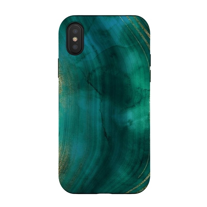 iPhone Xs / X StrongFit Green Malachite Marble Texture by  Utart