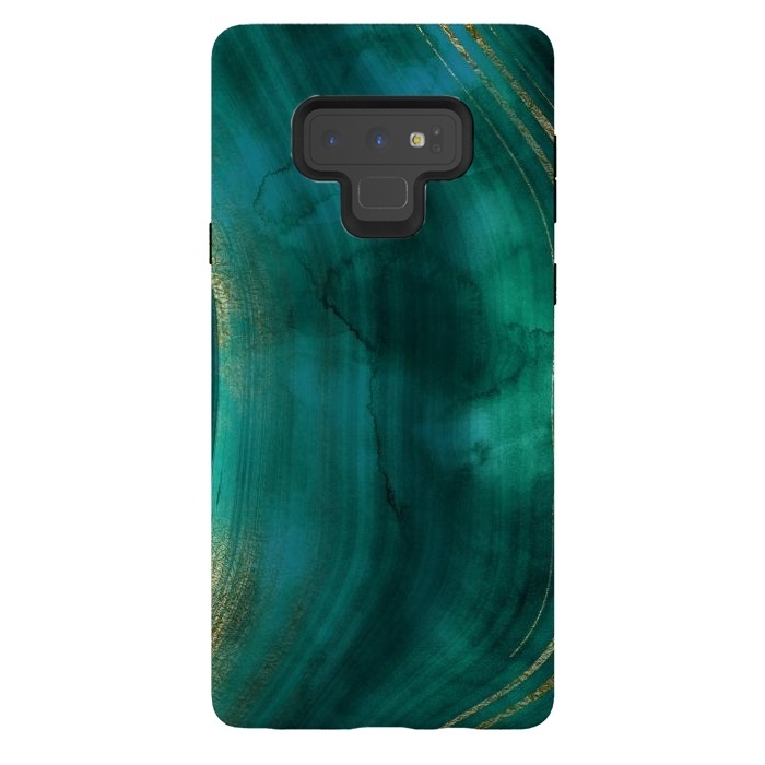 Galaxy Note 9 StrongFit Green Malachite Marble Texture by  Utart