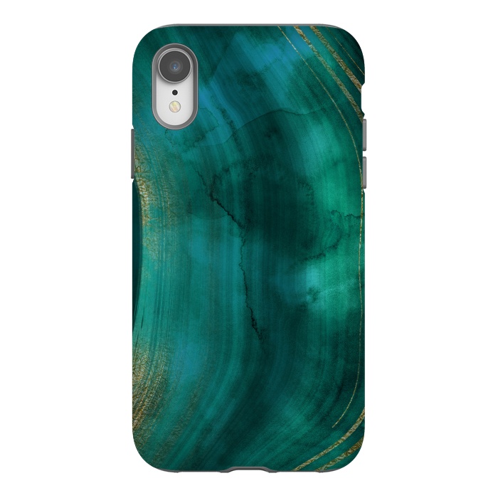 iPhone Xr StrongFit Green Malachite Marble Texture by  Utart
