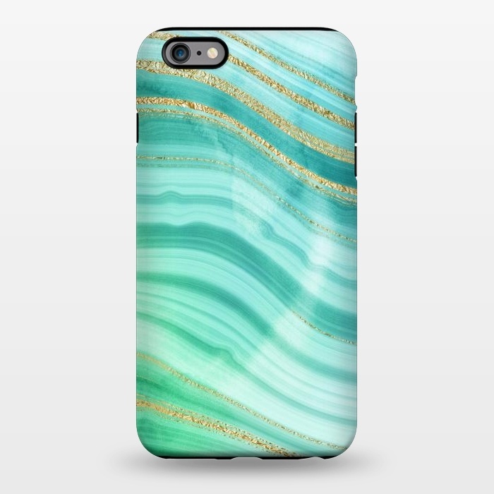 iPhone 6/6s plus StrongFit Mermaid Waves Green Marble with gold glitter by  Utart