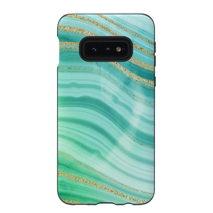 Galaxy S10e StrongFit Mermaid Waves Green Marble with gold glitter by  Utart